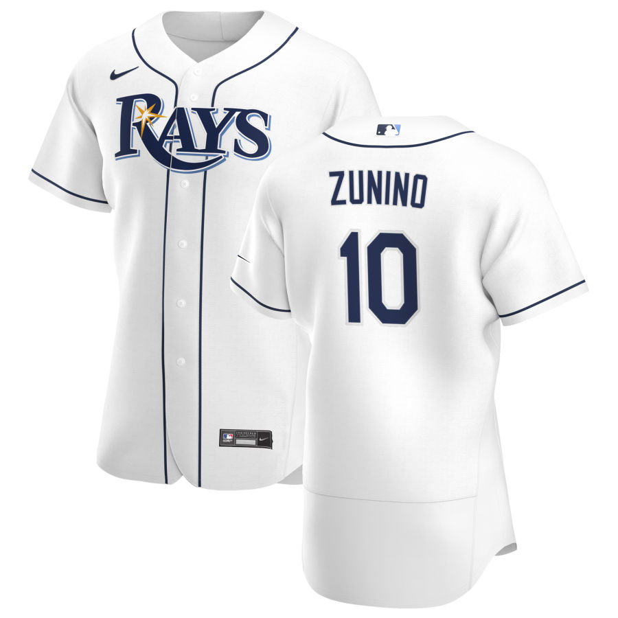 Tampa Bay Rays #10 Mike Zunino Men Nike White Home 2020 Authentic Player MLB Jersey->tampa bay rays->MLB Jersey